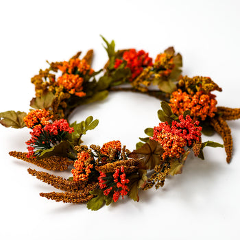 Brown Amaranthus & Foliage - Candle Ring