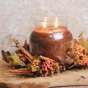 Brown Amaranthus & Foliage - Candle Ring