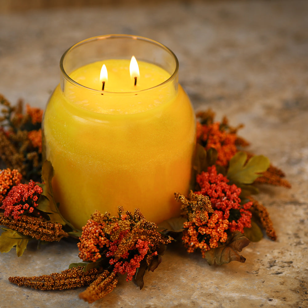 Brown Amaranthus & Foliage - Candle Ring