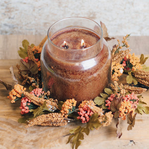 Brown Amaranthus & Foliage - Candle Ring