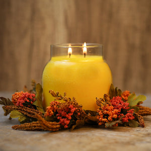 Brown Amaranthus & Foliage - Candle Ring