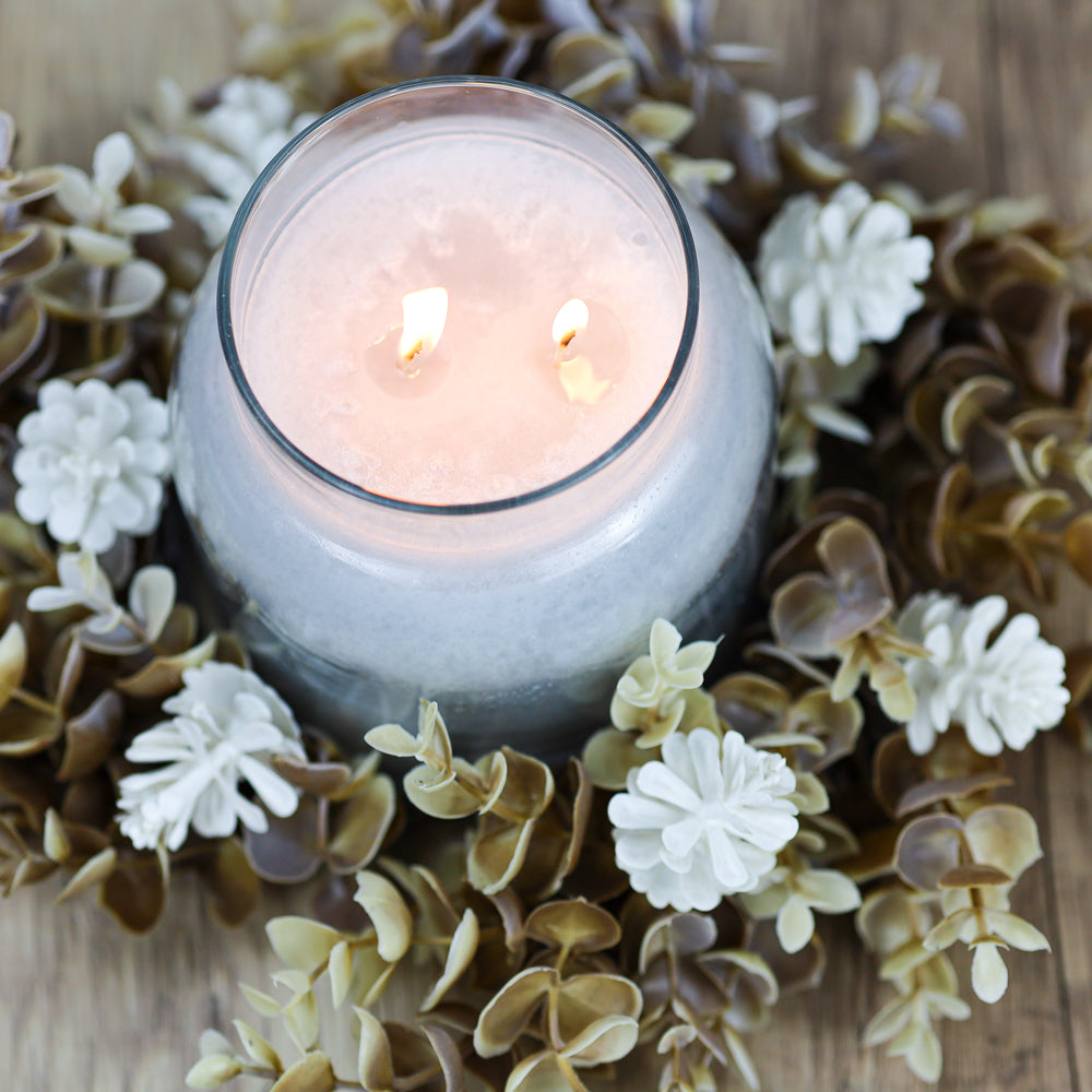 Ashen Leaves & Succulent - Candle Ring