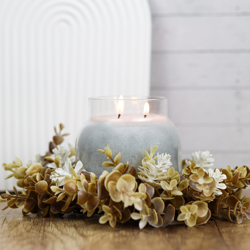 succulent candle holder Ashen Leaves & Succulent Candle Ring