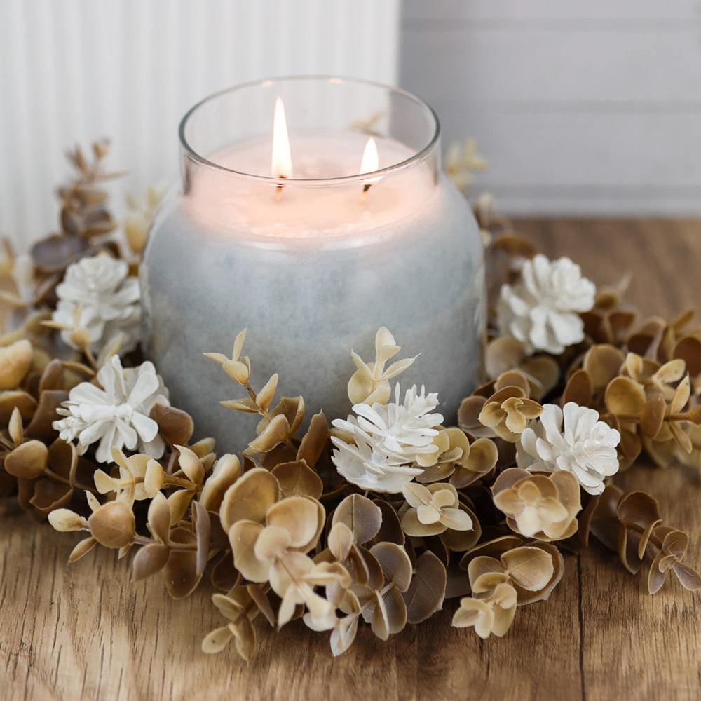 succulent candle holder Ashen Leaves & Succulent Candle Ring