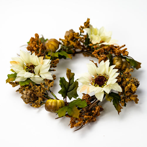 White Sunflower & Pumpkin - Candle Ring