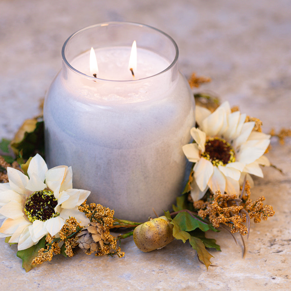 White Sunflower & Pumpkin - Candle Ring