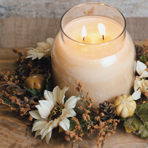 White Sunflower & Pumpkin - Candle Ring