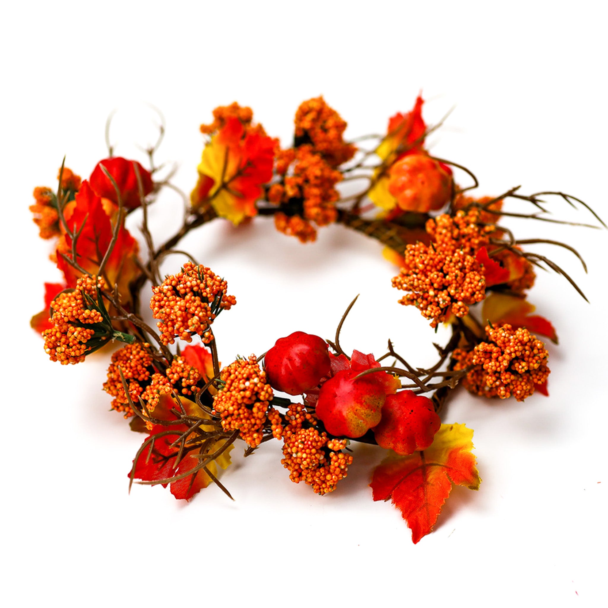 a cheerful giver Maple Leaf & Pumpkins - Candle Ring