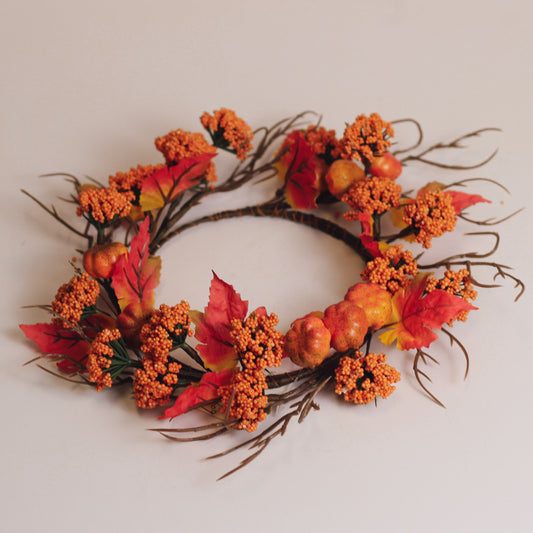 Maple Leaf & Pumpkins - Candle Ring