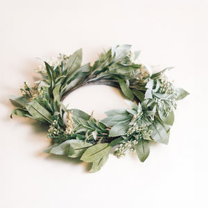 Winter Greens & Snow Dust - Candle Ring