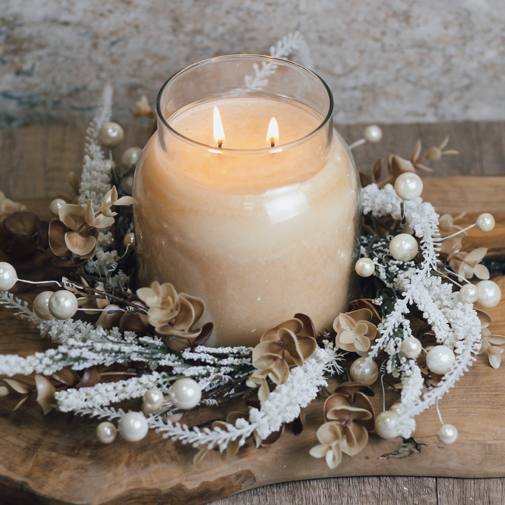 Festive Frost & Pearls - Candle Ring