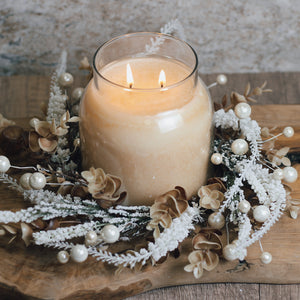 Festive Frost & Pearls - Candle Ring