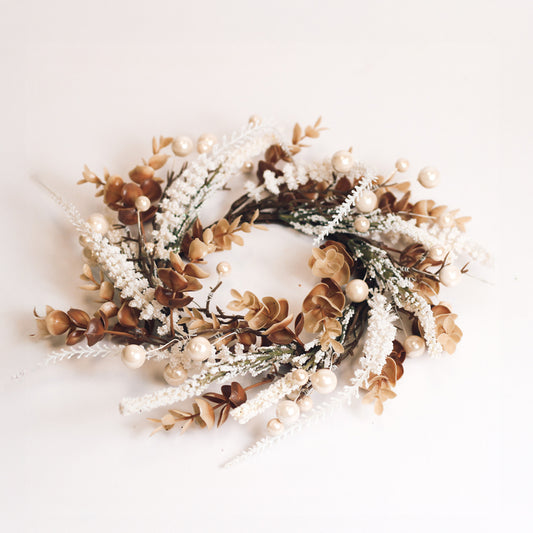 Festive Frost & Pearls - Candle Ring