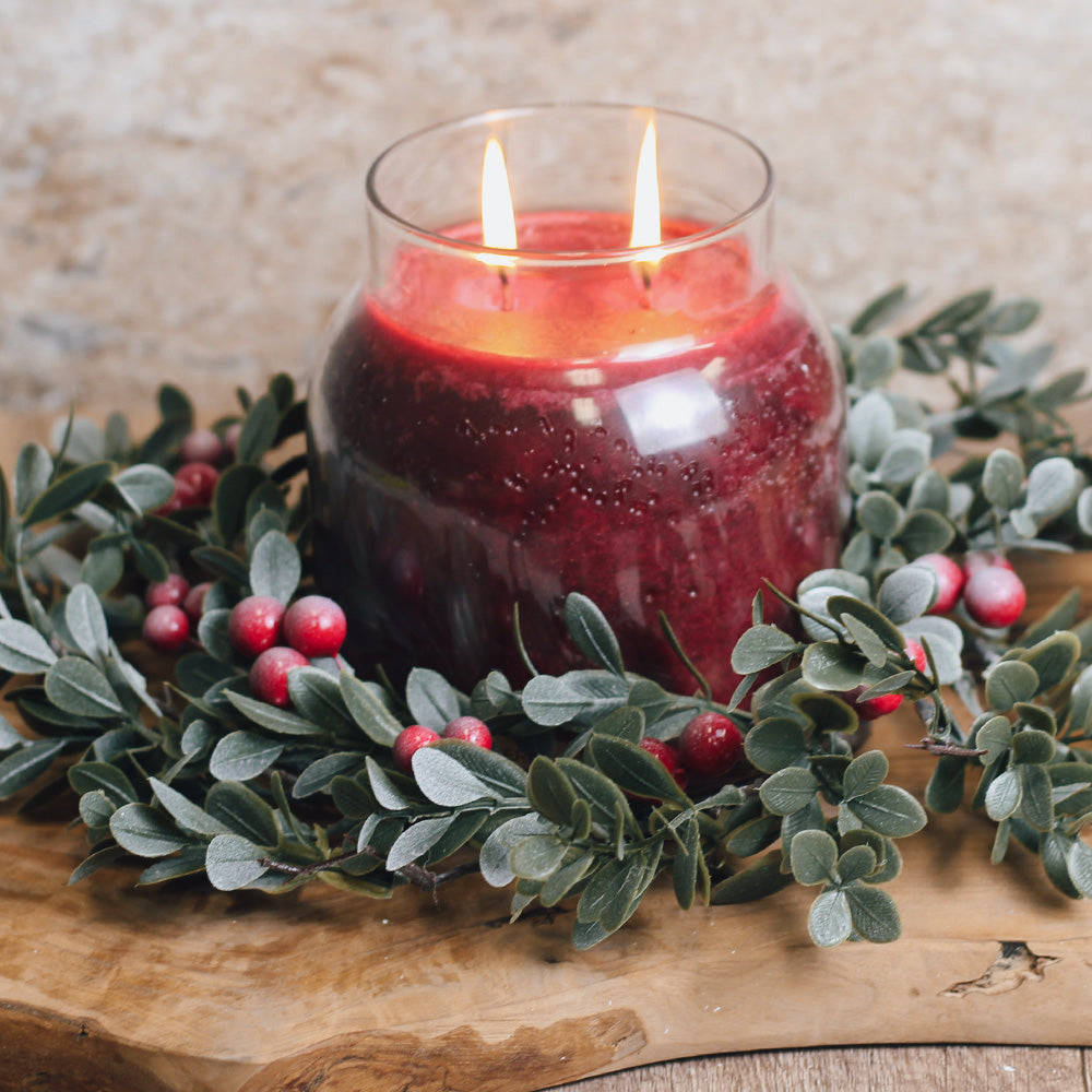 Frozen Cranberry Wreath - Candle Ring