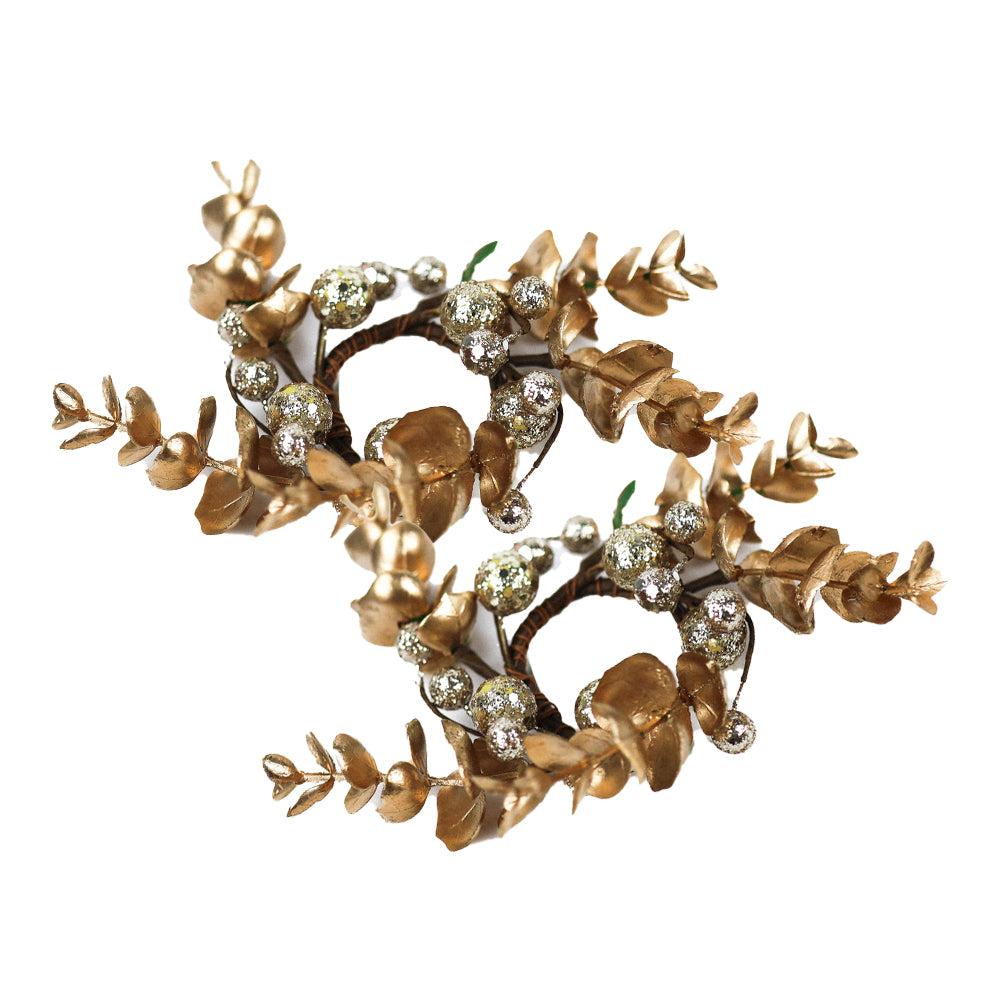 Golden Forest - Taper Candle Rings (Set of 2)