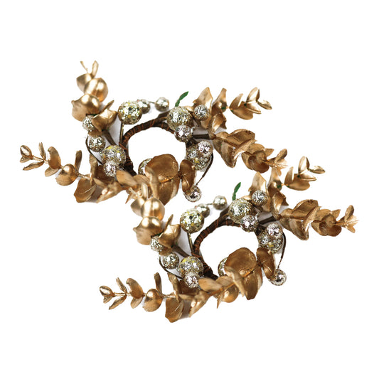 Golden Forest - Taper Candle Rings (Set of 2)