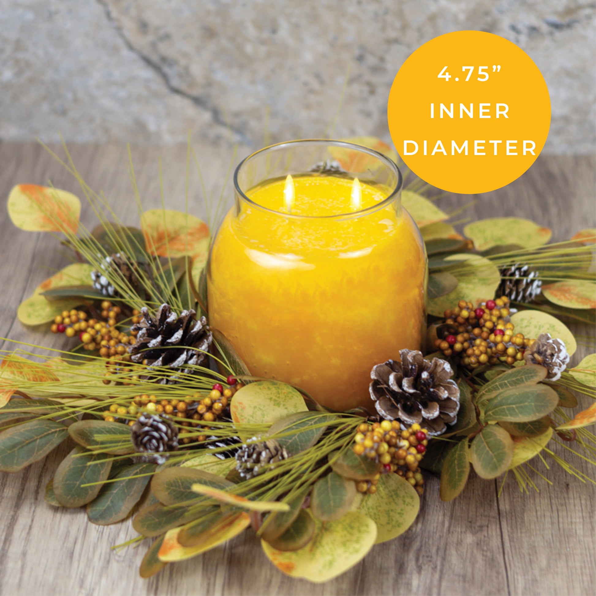 Pinecone Eucalyptus - Candle Ring - Product Image by A Cheerful Giver