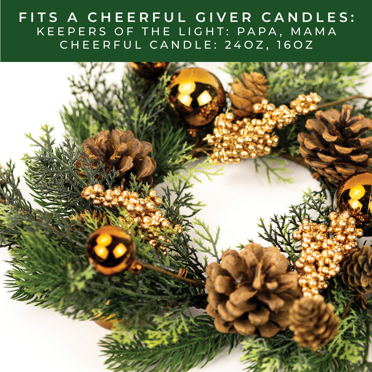 Golden Pine - Candle Ring - Product Image by A Cheerful Giver
