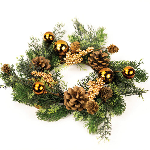 Golden Pine - Candle Ring by A Cheerful Giver
