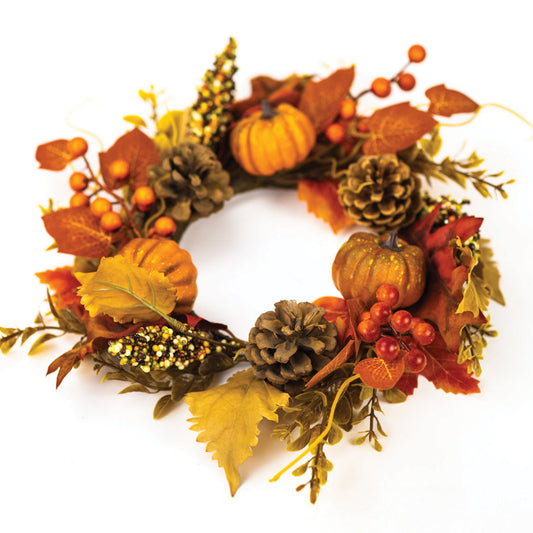 Autumn Leaves & Berries - Candle Ring by A Cheerful Giver
