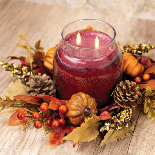 Autumn Leaves & Berries - Candle Ring - Product Image by A Cheerful Giver