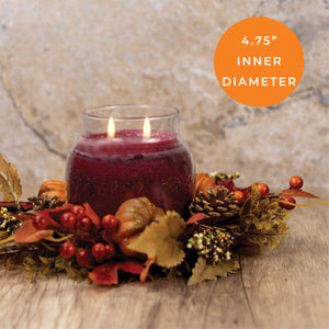 Autumn Leaves & Berries - Candle Ring - Product Image by A Cheerful Giver