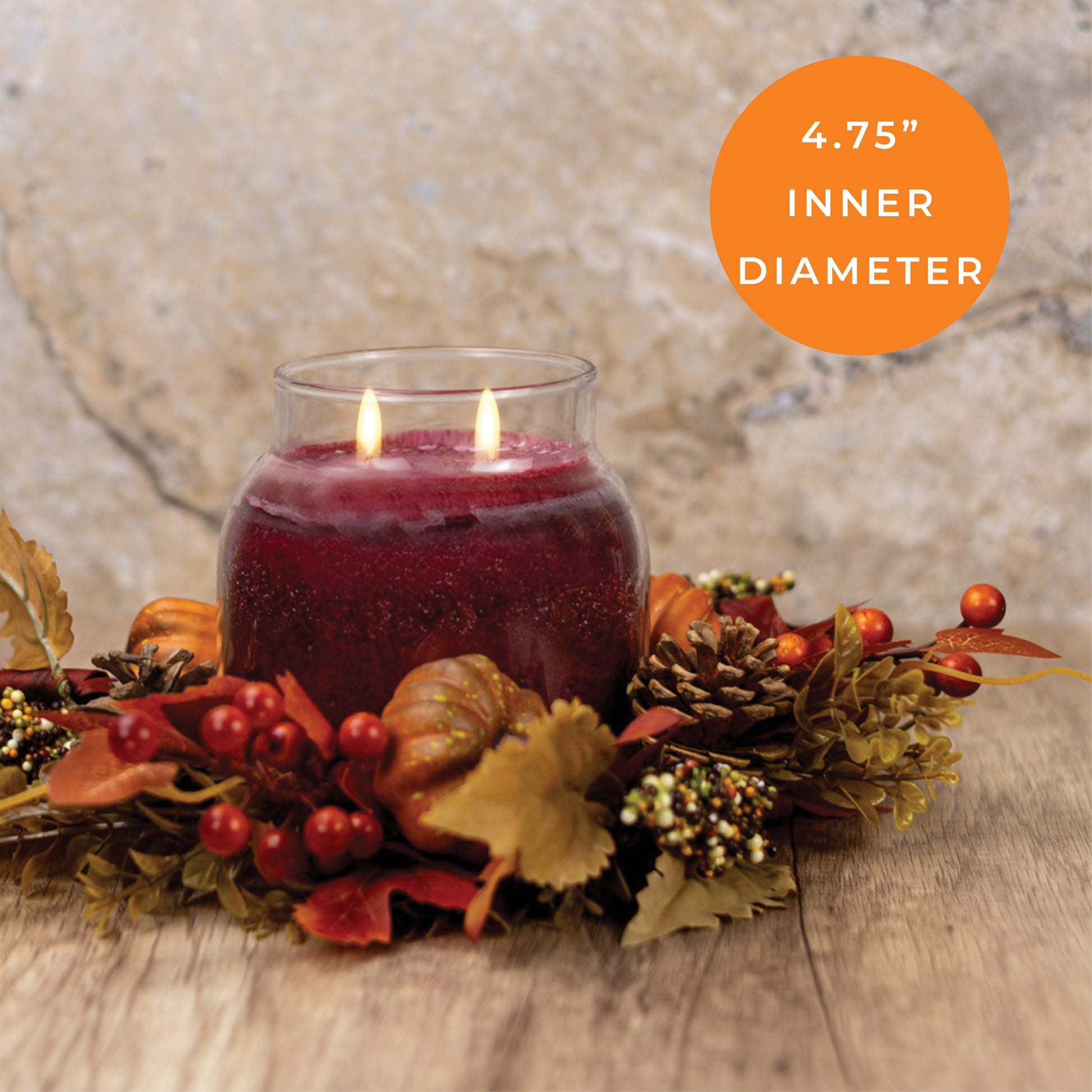 Autumn Leaves & Berries - Candle Ring - Product Image by A Cheerful Giver