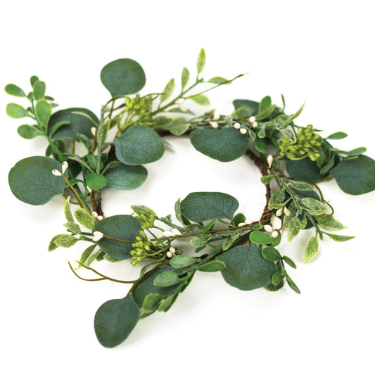 Spring Eucalyptus - Candle Ring by A Cheerful Giver