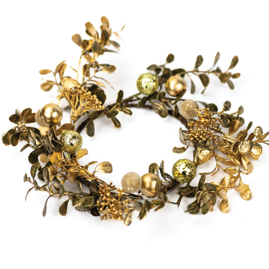 Gilded Autumn Leaves - Candle Ring by A Cheerful Giver