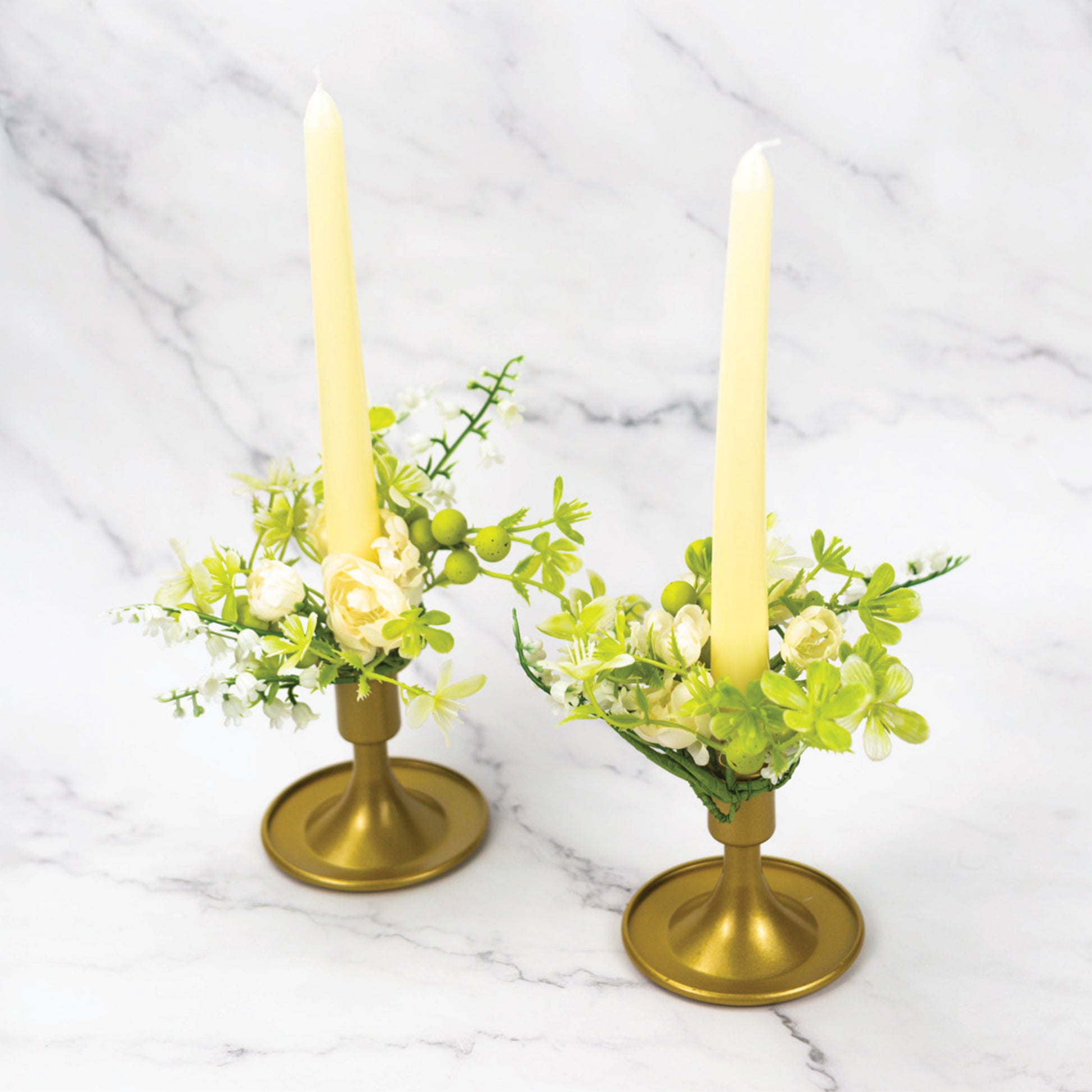 Spring Blossom - Taper Candle Rings (Set of 2) - Product Image by A Cheerful Giver
