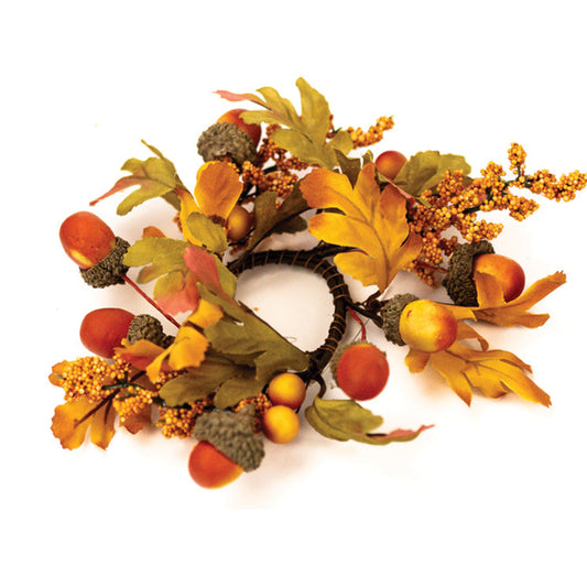 Acorns & Leaves - Taper Candle Rings (Set of 2) - Product Image by A Cheerful Giver