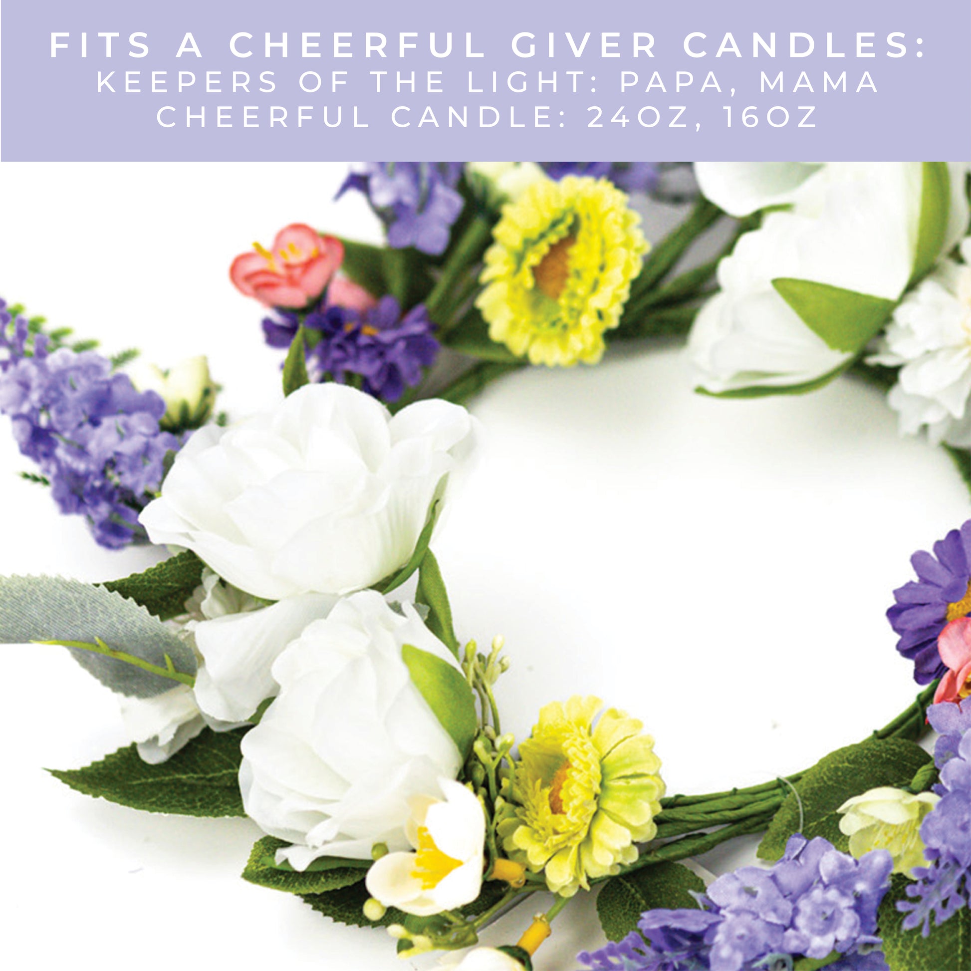 Lilac Flower Crown - Candle Ring - Product Image by A Cheerful Giver