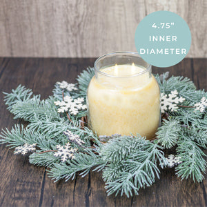 Snowflake Pine Sprig - Candle Ring - Product Image by A Cheerful Giver
