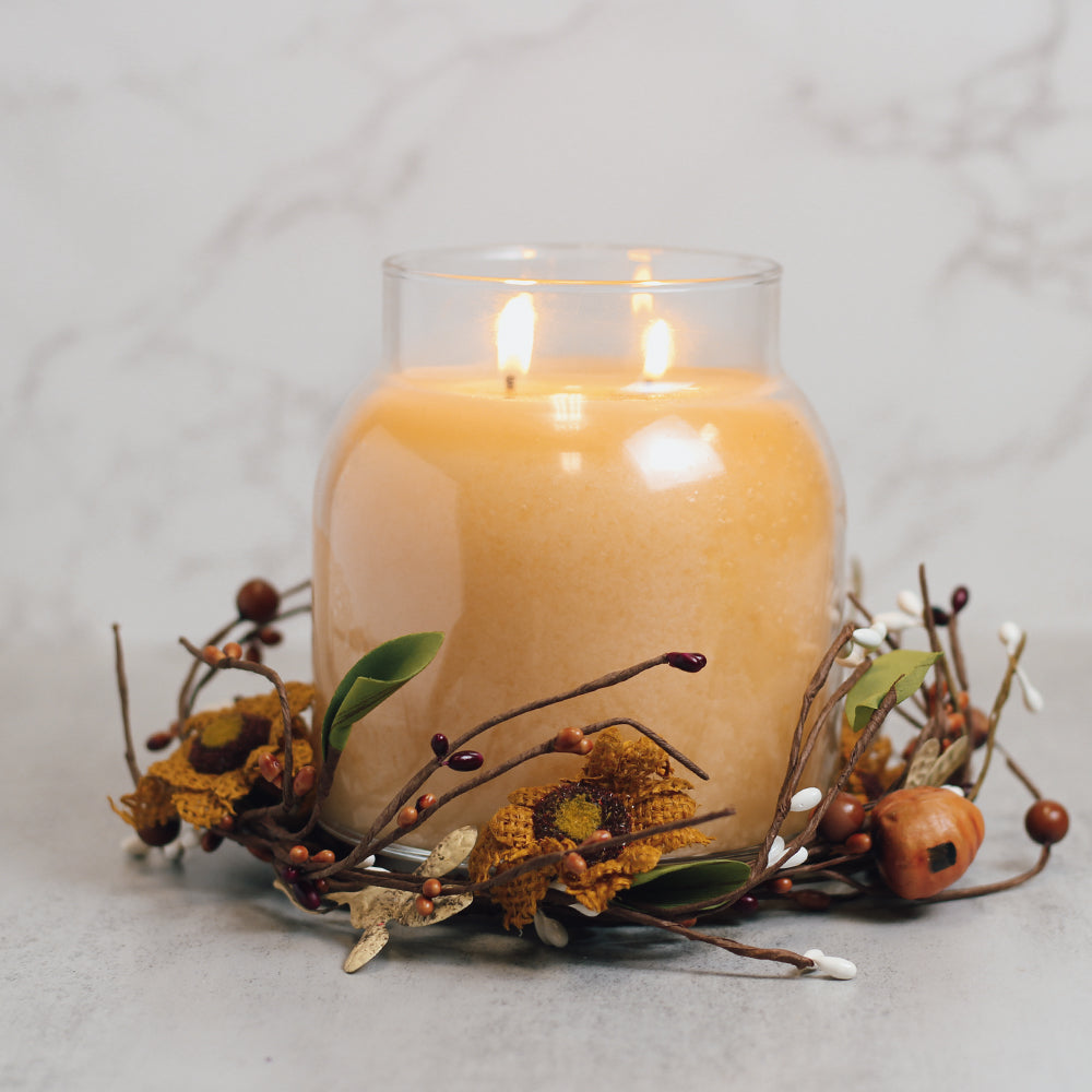 Burlap Sunflower with Bee - Candle Ring