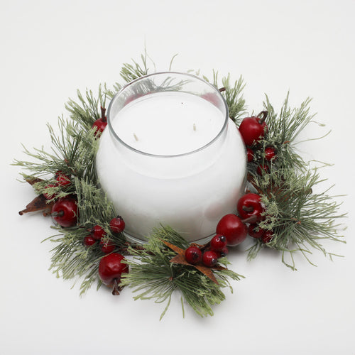 Pine with Berry, Apple & Stars - Candle Ring