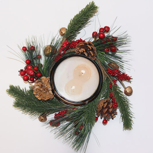 Pine Berry with Bell - Candle Ring