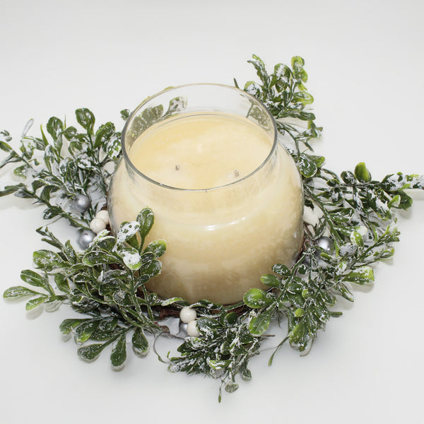 Eucalyptus Leaf with Silver Berry - Candle Ring