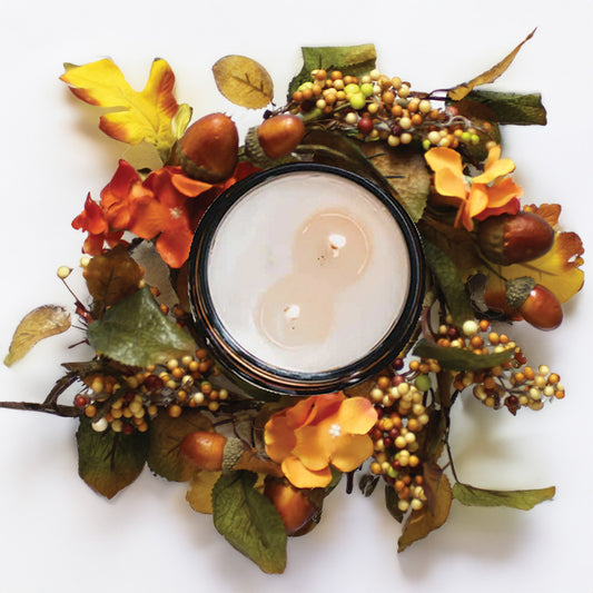 Hydrangea & Acorns - Candle Ring