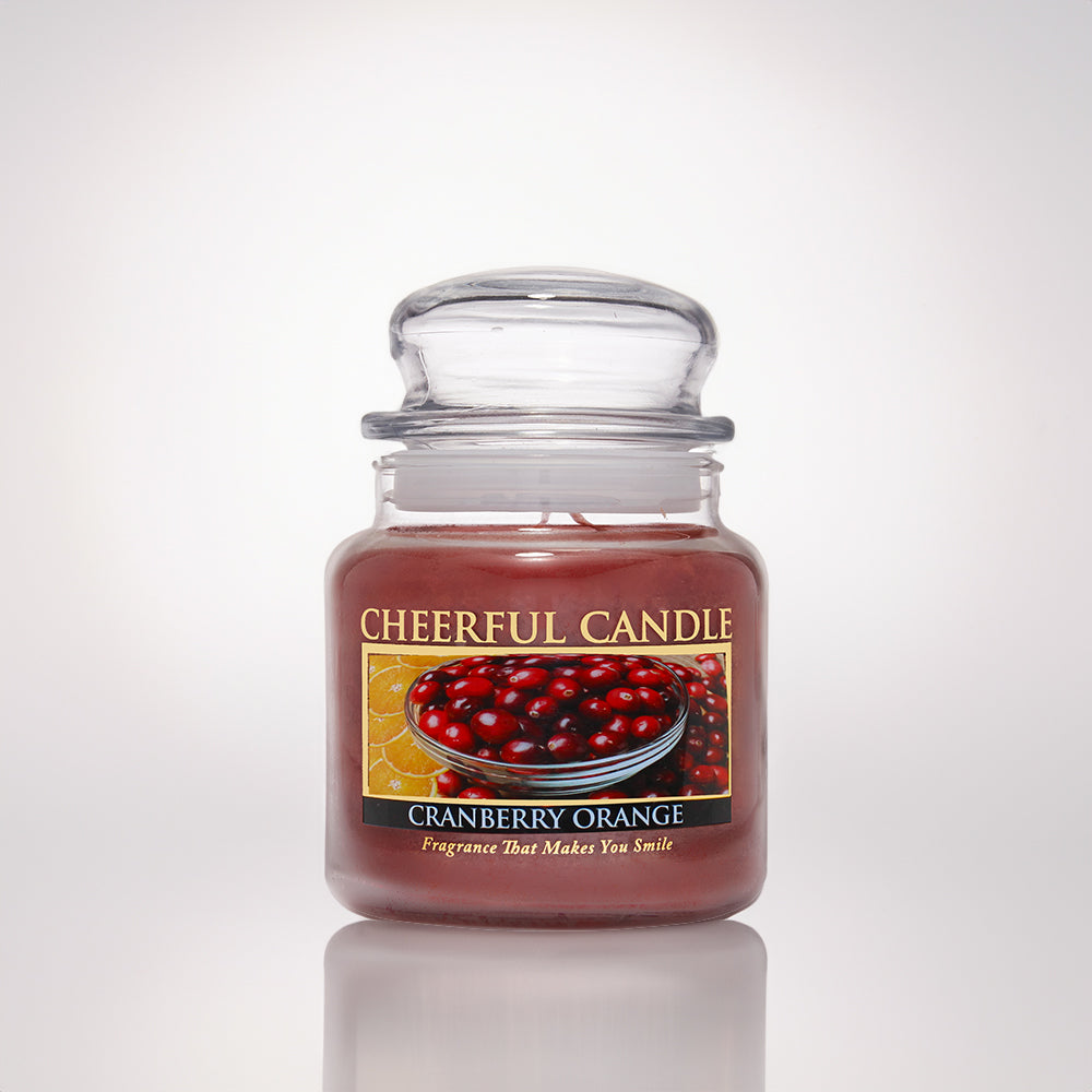 Cranberry Orange Scented Candle -16 oz, Double Wick, Cheerful Candle