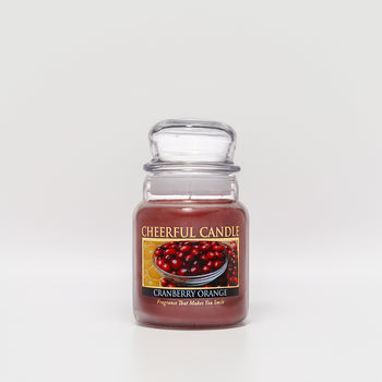 Cranberry Orange Scented Candle - 6 oz, Single Wick, Cheerful Candle