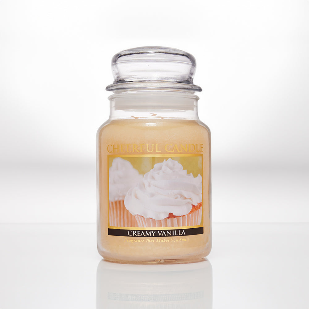 Creamy Vanilla Scented Candle -24 oz, Double Wick, Cheerful Candle