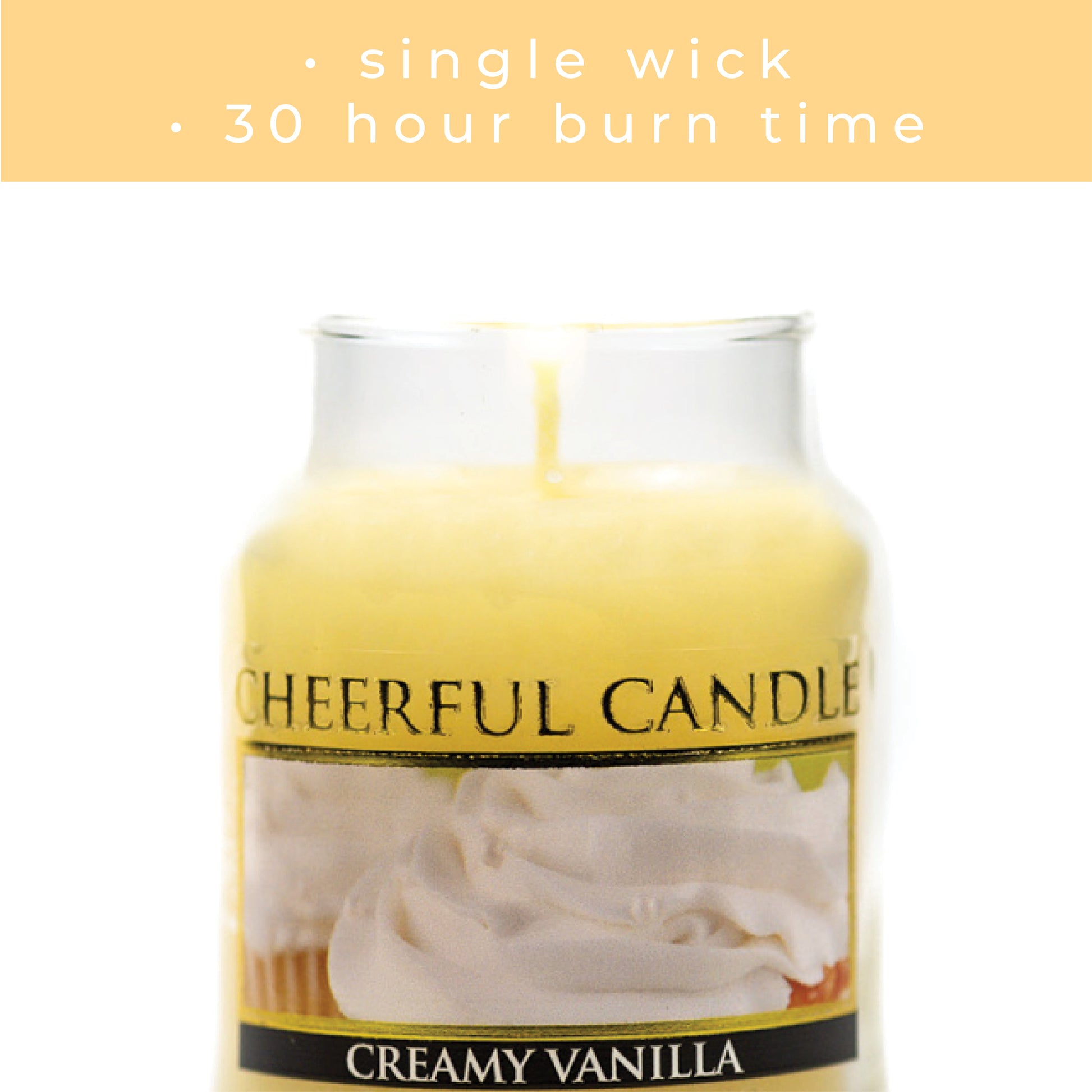 Creamy Vanilla - 6 oz Cheerful Candle