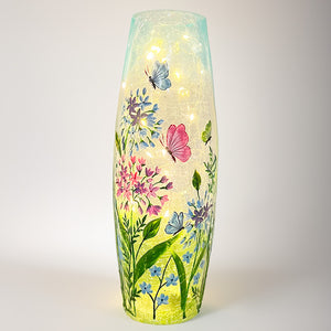 Butterfly - Crackle Glass Vase