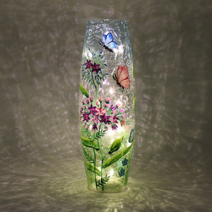 Butterfly - Crackle Glass Vase