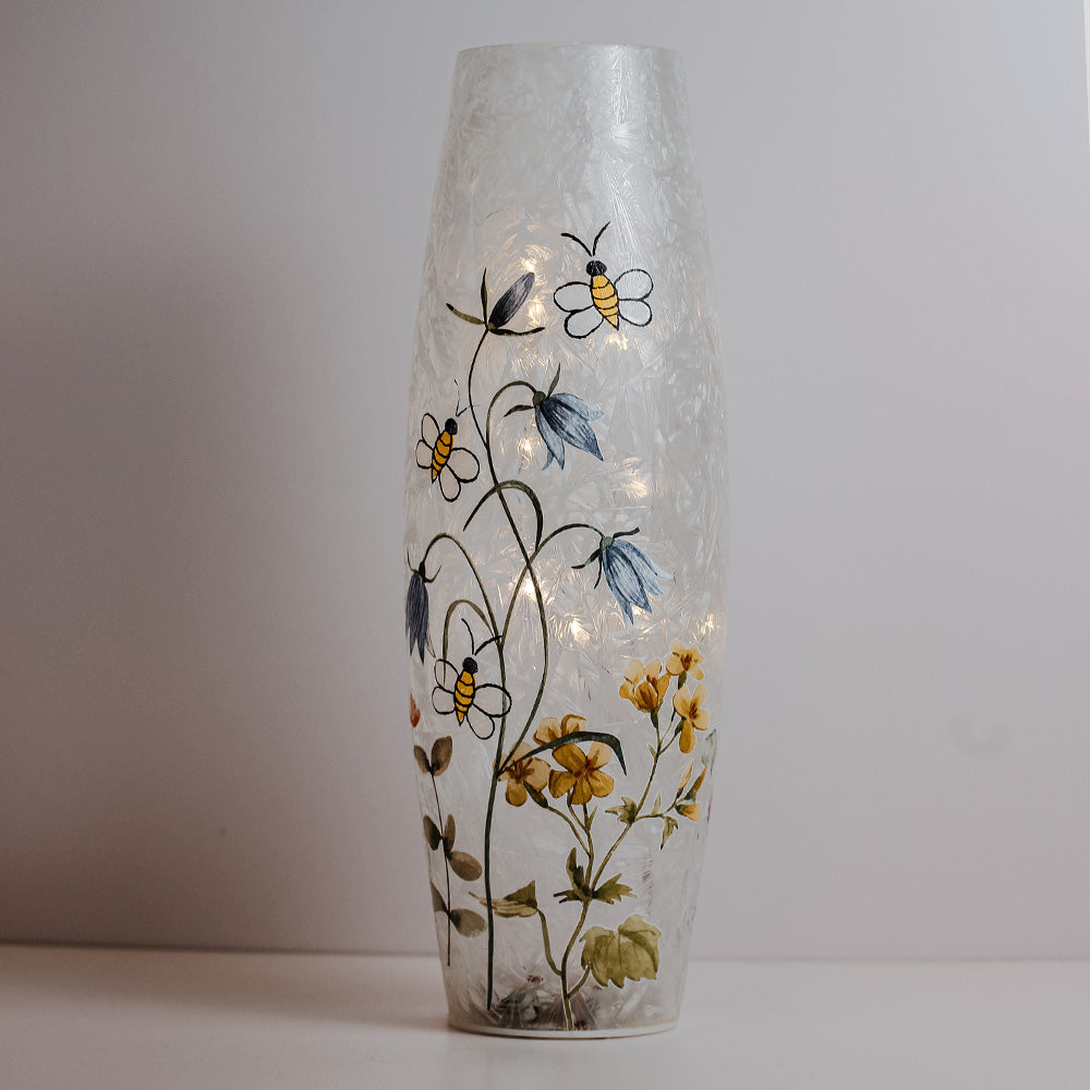 Busy Bee - Crackle Glass Vase