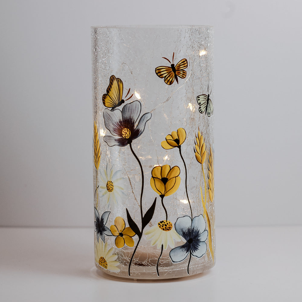 Wildflower Fields - Crackle Glass Pillar