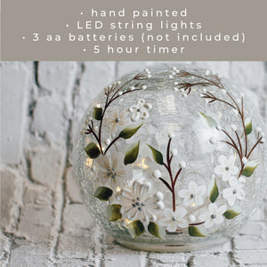 White Jasmine - LED Glass Orb