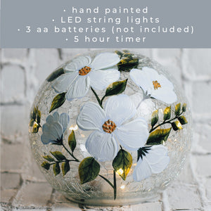 Blue Poppy - LED Glass Orb