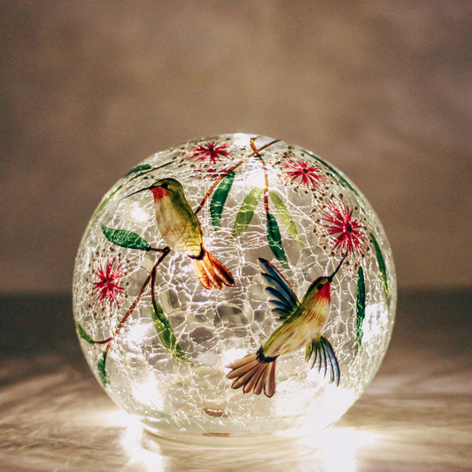 Dancing Hummingbird - LED Glass Orb