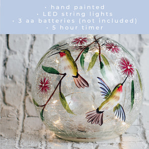 Dancing Hummingbird - LED Glass Orb
